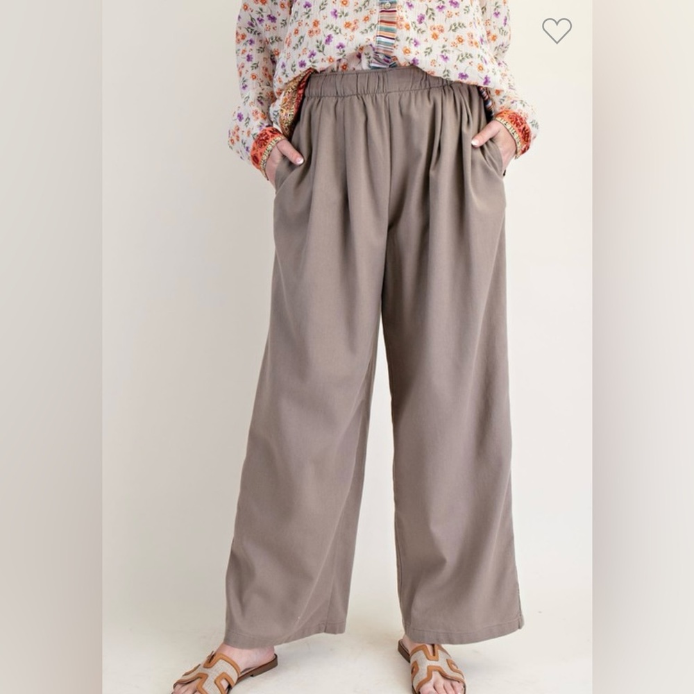 Wide Leg Taupe Pants